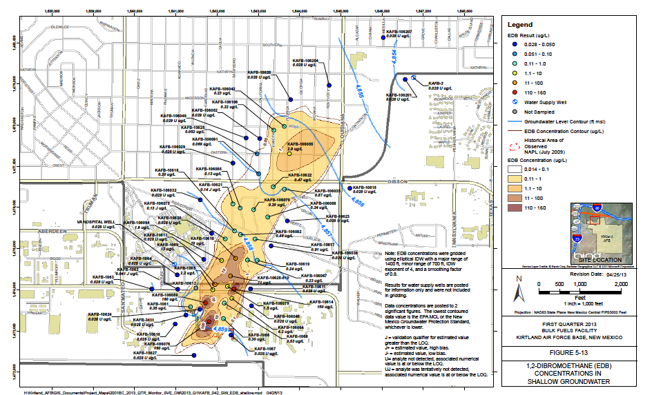 EDB Plume Map | Shallow | 2013 qtr 1